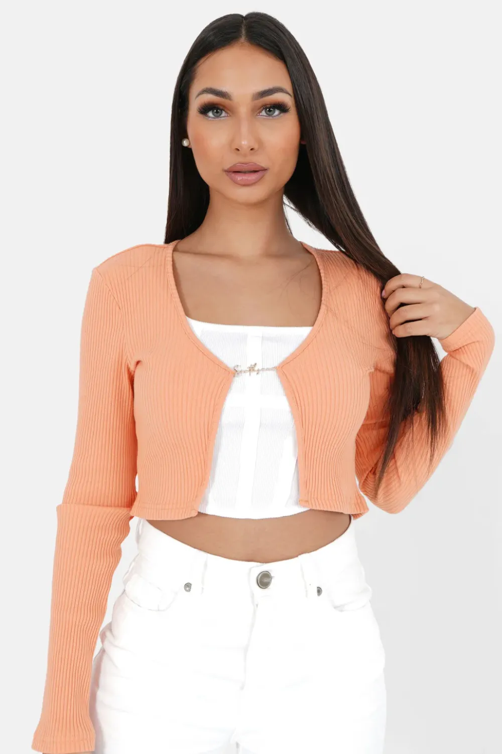 Femme Sixth June Hauts | Top Court Ouverture Bijou Devant Orange