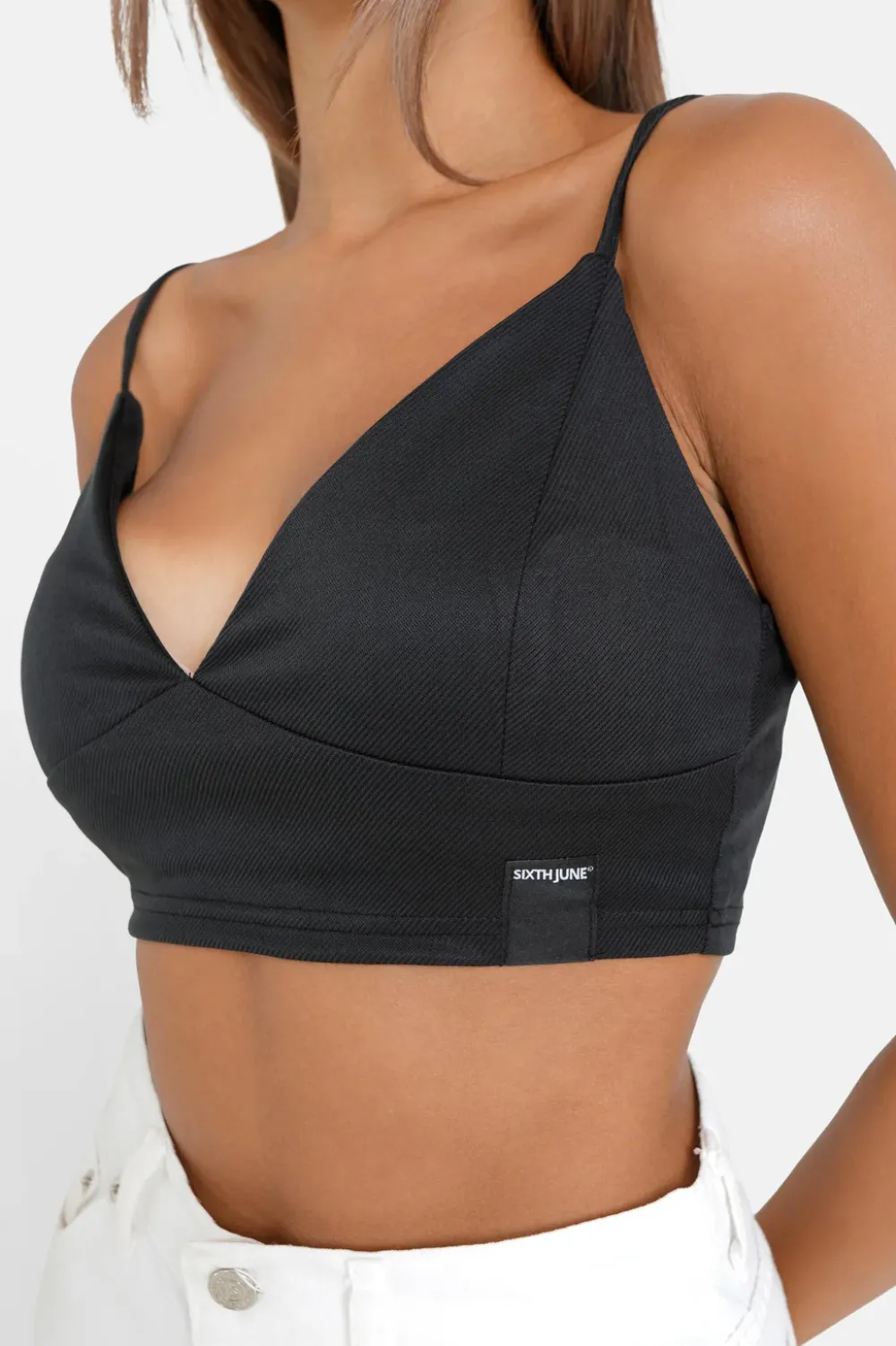 top_court_satine_noir_2.webp Femme Sixth June Hauts | Top Court Satine Noir