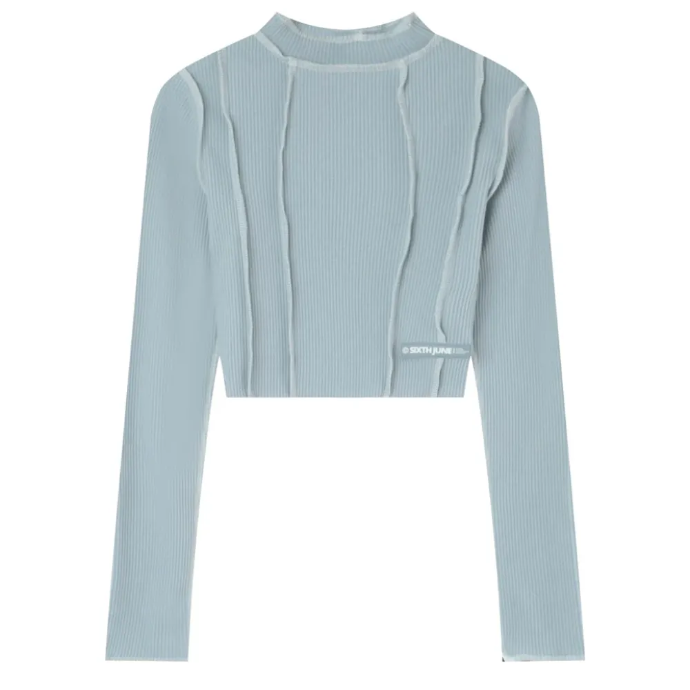top_couture_surfilee_bleu_clair_5.webp Femme Sixth June Hauts | Top Couture Surfilee Bleu Clair