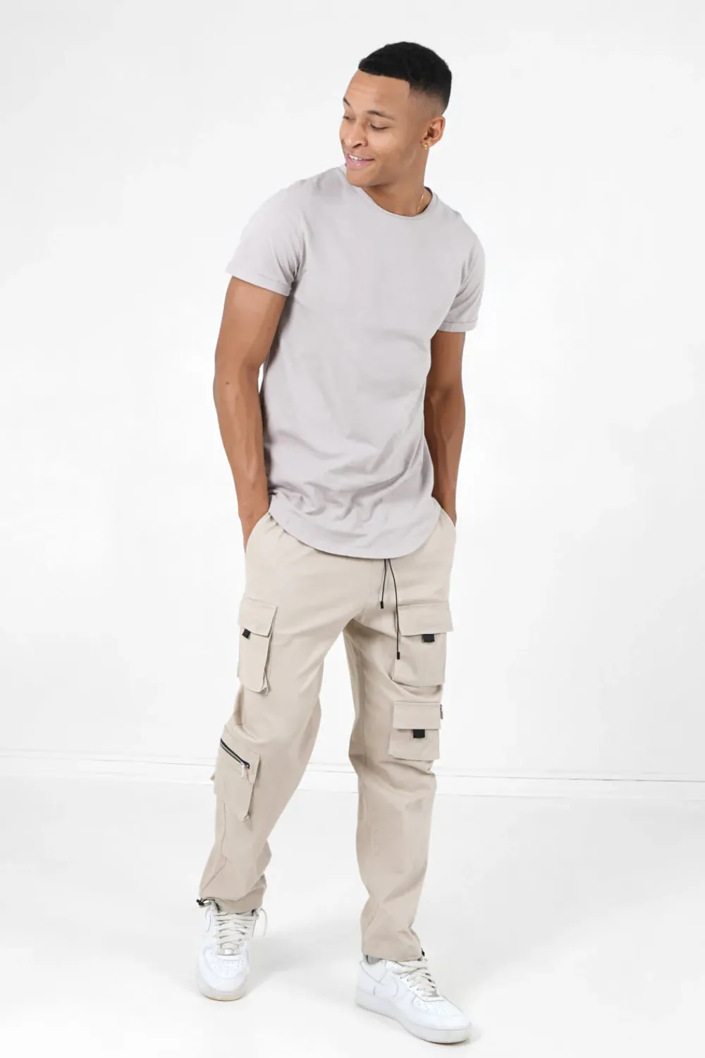 Homme Sixth June Hauts | T-Shirt Bas Arrondi Long Beige