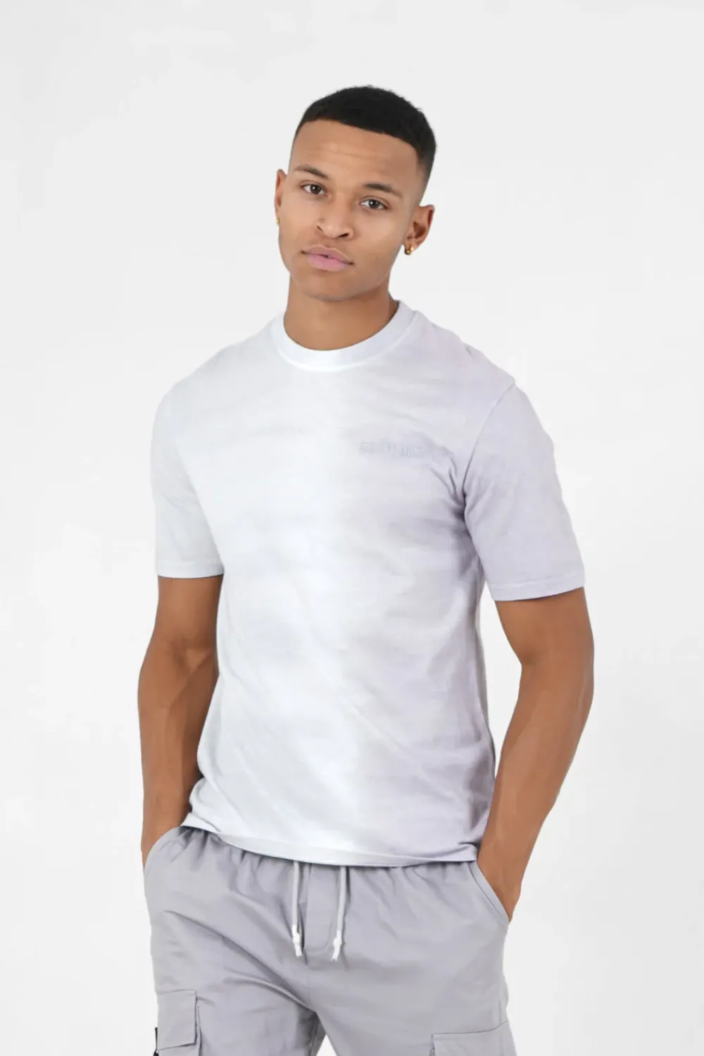 Homme Sixth June Hauts | T-Shirt Bicolore Delave Logo Gris