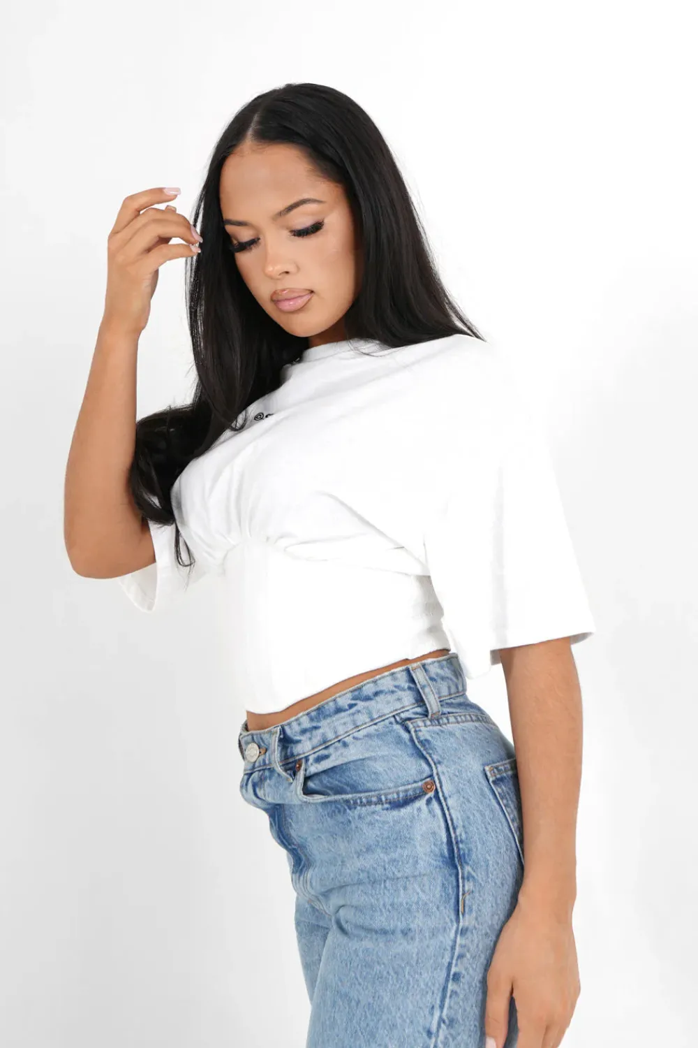 tshirt_corset_court_blanc_casse_3.webp Femme Sixth June Hauts | T-Shirt Corset Court Blanc Casse