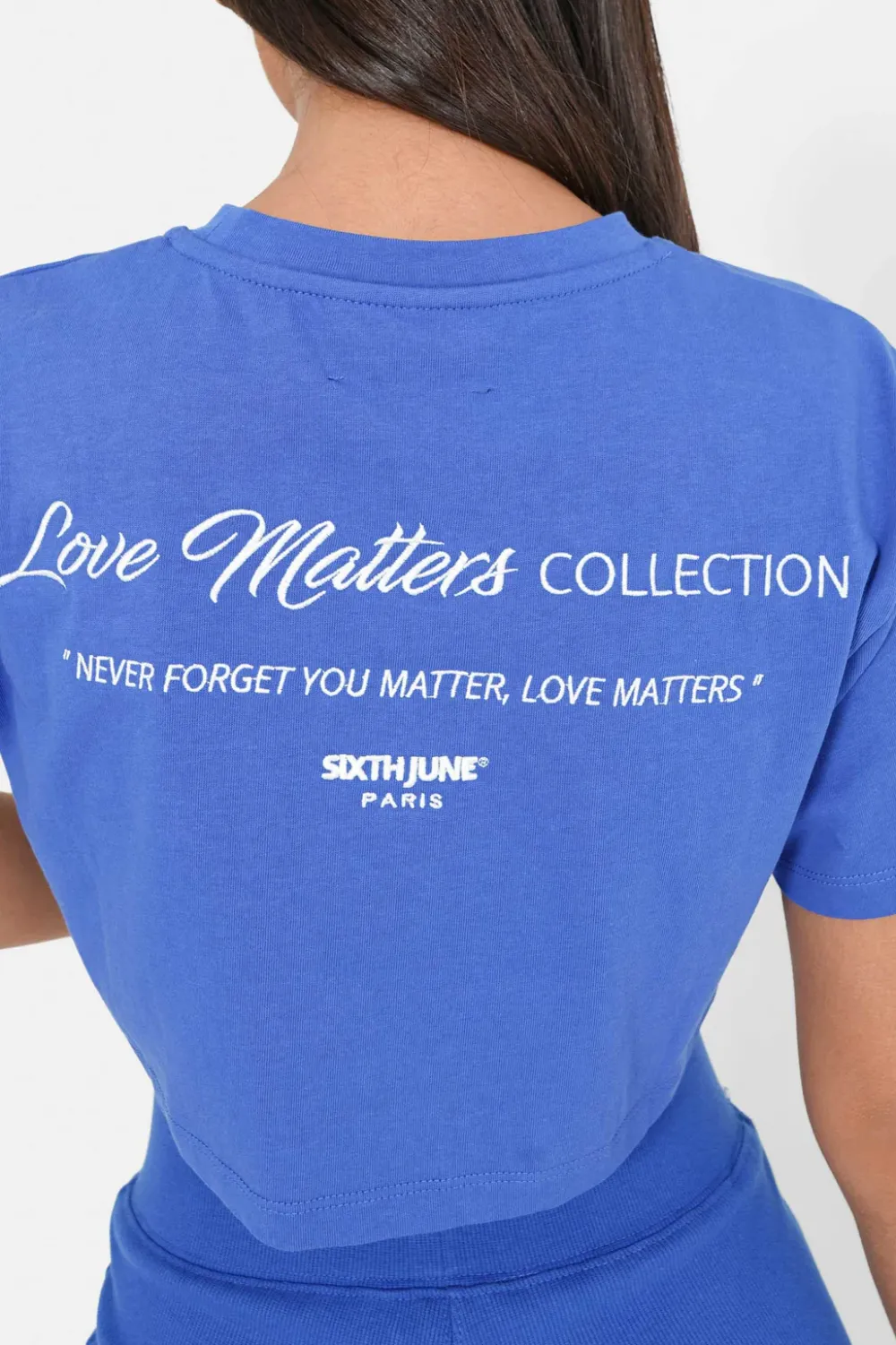 tshirt_court_brode_bleu_fonce_2.webp Femme Sixth June Hauts | T-Shirt Court Brode Bleu Fonce