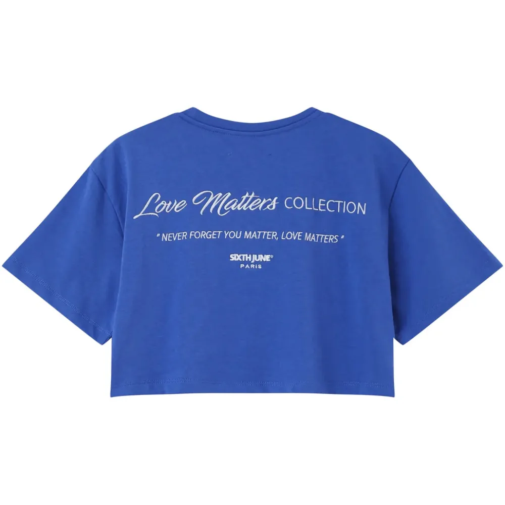 tshirt_court_brode_bleu_fonce_6.webp Femme Sixth June Hauts | T-Shirt Court Brode Bleu Fonce