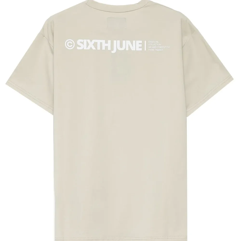 tshirt_double_logo_beige_clair_6.webp Femme Sixth June Hauts | T-Shirt Double Logo Beige Clair