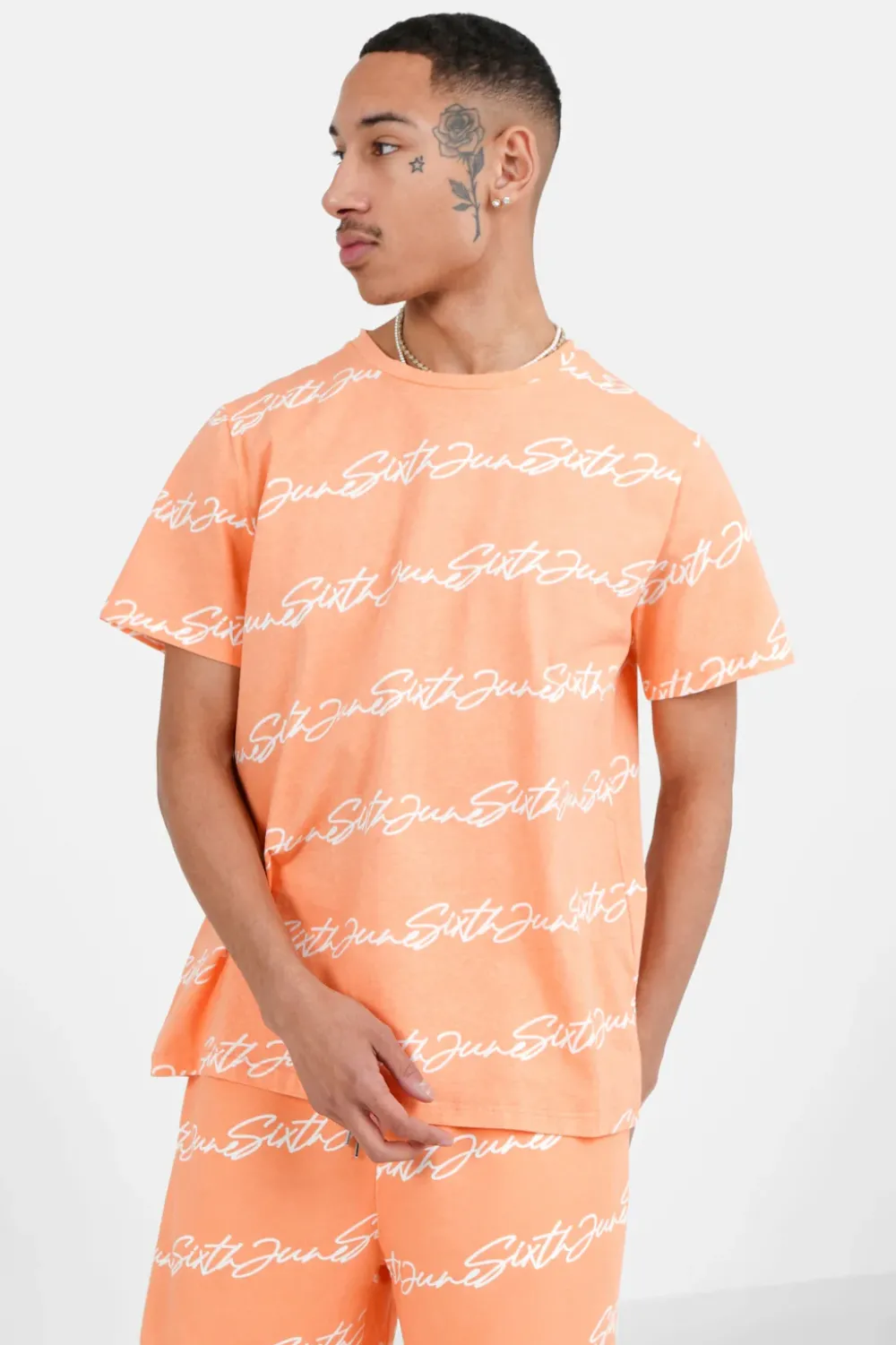 Homme Sixth June Hauts | T-Shirt Logo Signature Orange