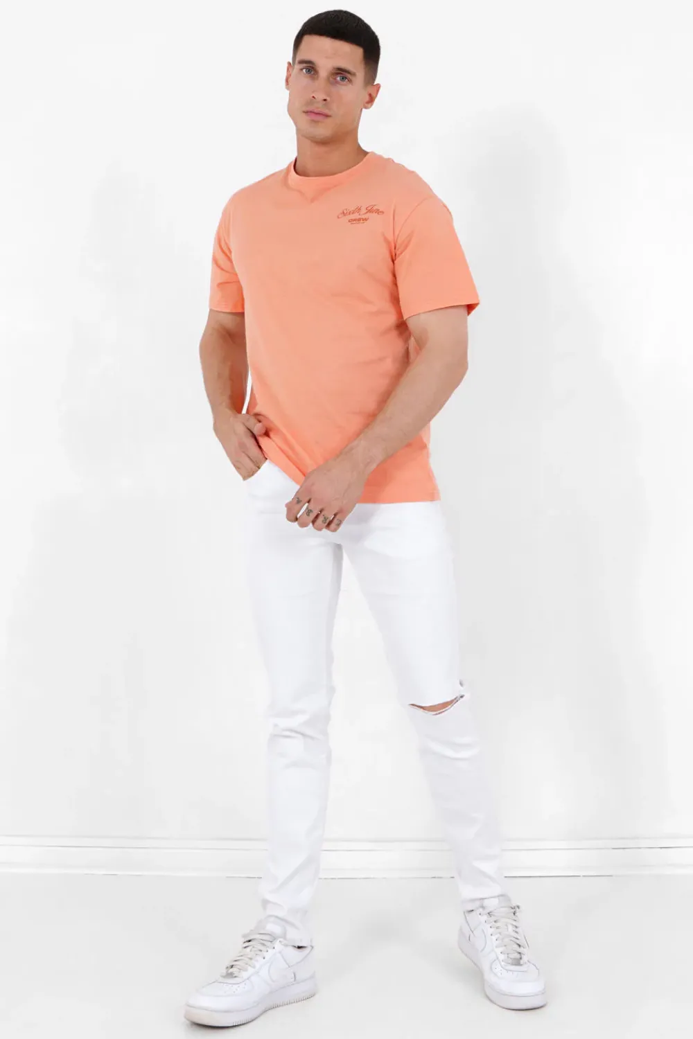 Homme Sixth June Hauts | T-Shirt Logo Signature Orange