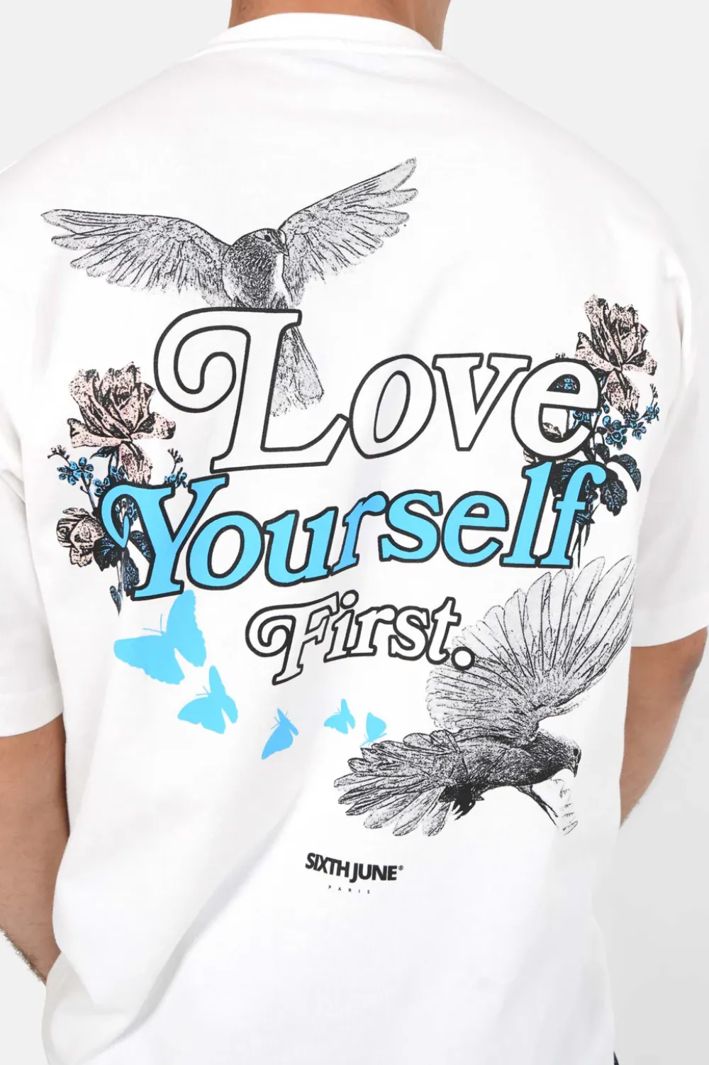 Homme Sixth June Hauts | T-Shirt Manches Courtes Print Colore Blanc