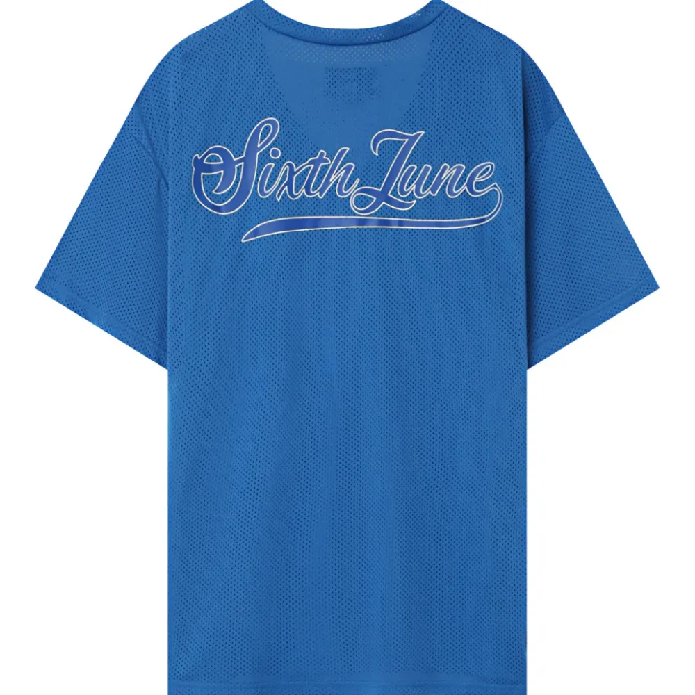 tshirt_mesh_logo_bleu_5.webp Femme Sixth June Hauts | T-Shirt Mesh Logo Bleu