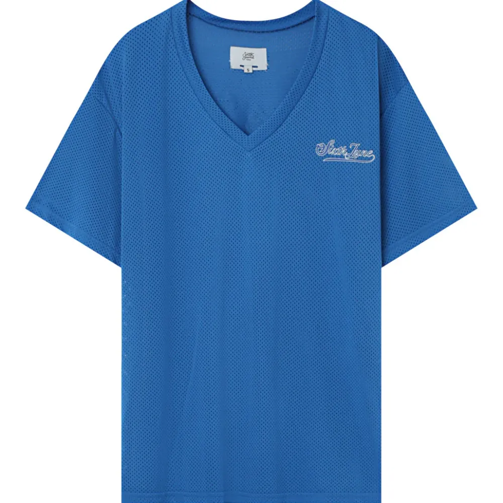 tshirt_mesh_logo_bleu_6.webp Femme Sixth June Hauts | T-Shirt Mesh Logo Bleu