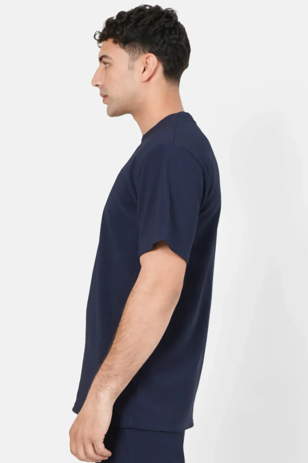 tshirt_plisse_manches_courtes_bleu_fonce_3.webp Homme Sixth June Hauts | T-Shirt Plisse Manches Courtes Bleu Fonce