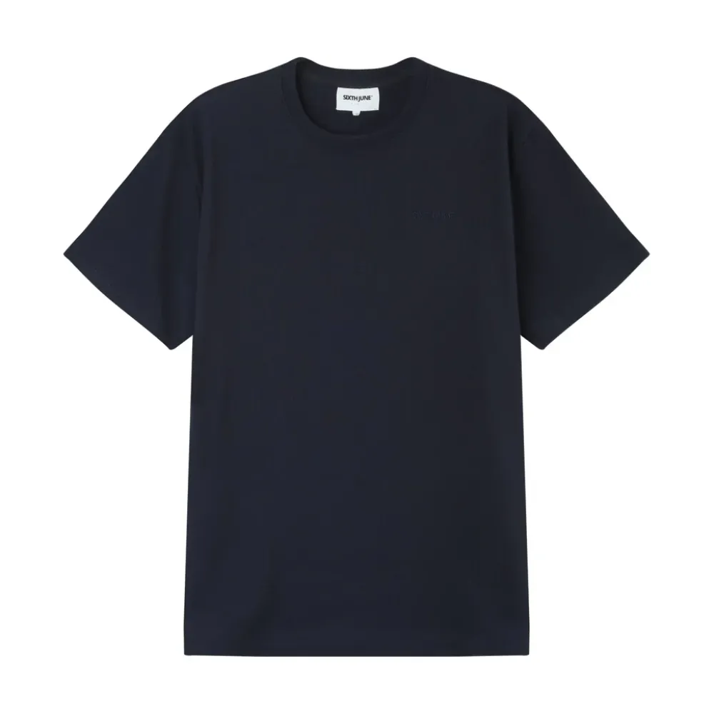 tshirt_plisse_manches_courtes_bleu_fonce_6.webp Homme Sixth June Hauts | T-Shirt Plisse Manches Courtes Bleu Fonce