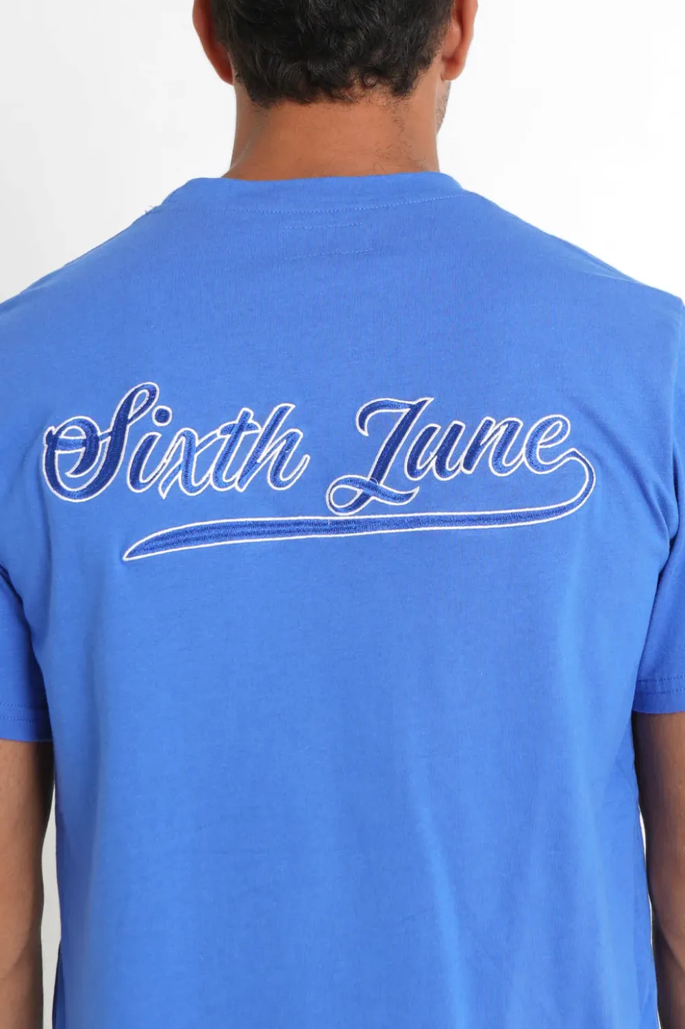 tshirt_retro_logo_bleu_fonce_2.webp Homme Sixth June Hauts | T-Shirt Retro Logo Bleu Fonce
