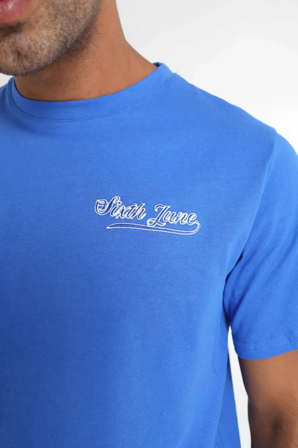 tshirt_retro_logo_bleu_fonce_3.webp Homme Sixth June Hauts | T-Shirt Retro Logo Bleu Fonce