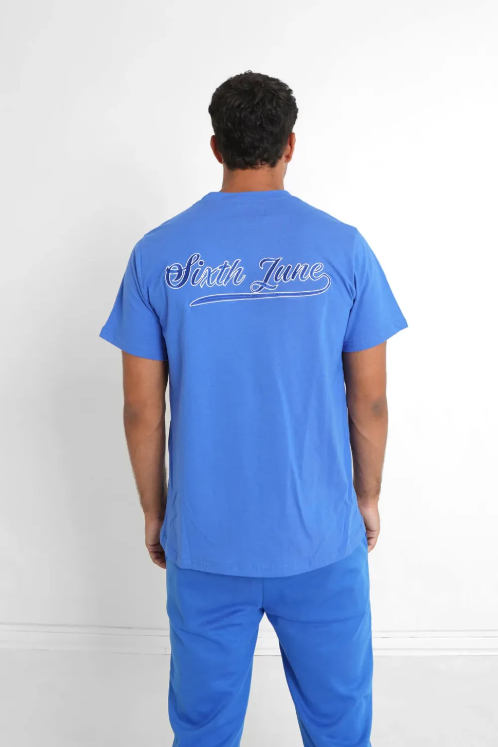 tshirt_retro_logo_bleu_fonce_4.webp Homme Sixth June Hauts | T-Shirt Retro Logo Bleu Fonce