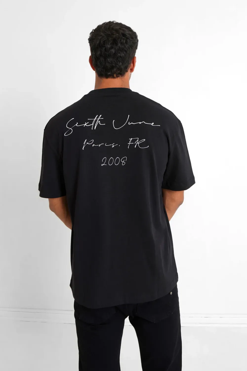 Homme Sixth June Hauts | T-Shirt Signature Arriere Noir