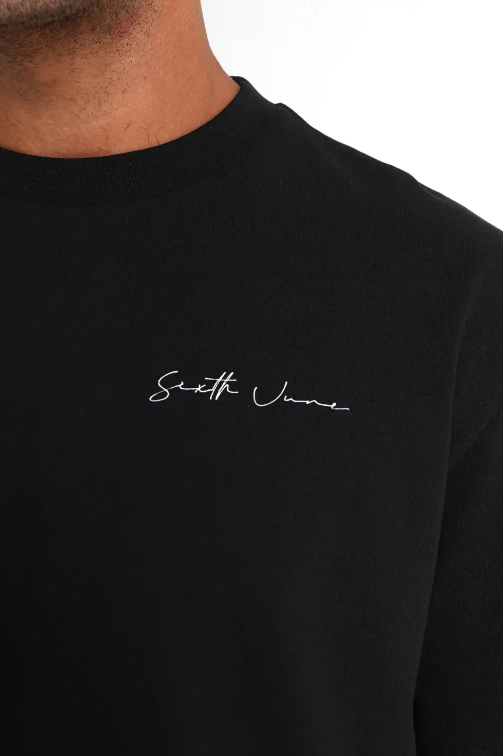 tshirt_signature_arriere_noir_2.webp Homme Sixth June Hauts | T-Shirt Signature Arriere Noir