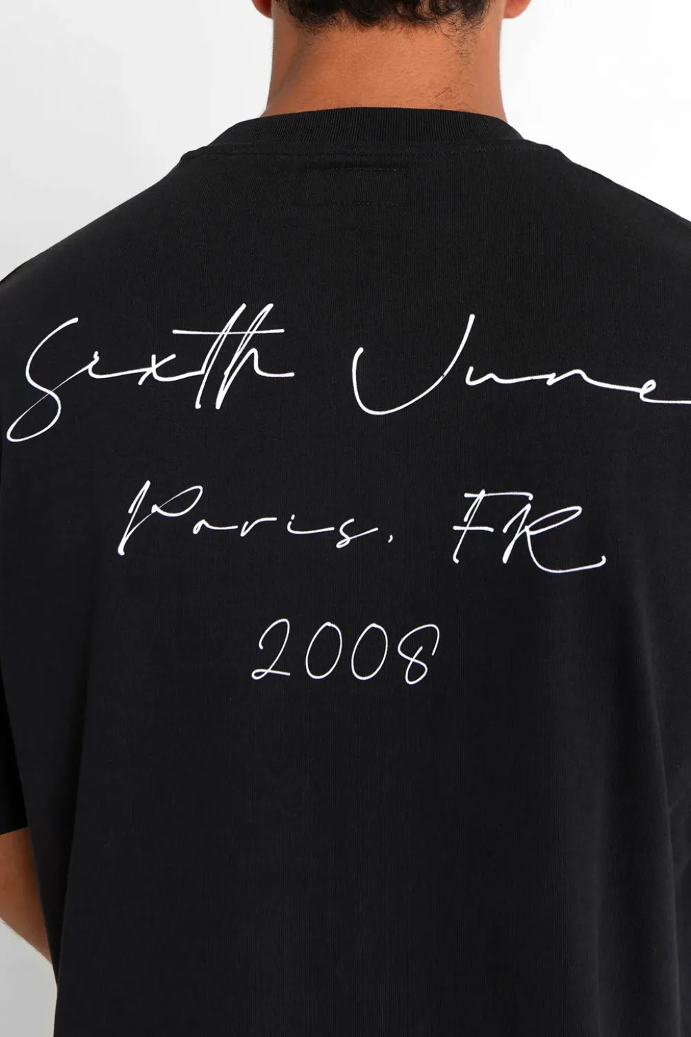 tshirt_signature_arriere_noir_3.webp Homme Sixth June Hauts | T-Shirt Signature Arriere Noir
