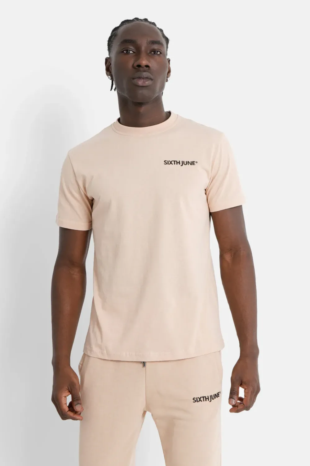 Homme Sixth June Hauts | T-Shirt Soft Logo Brode Beige