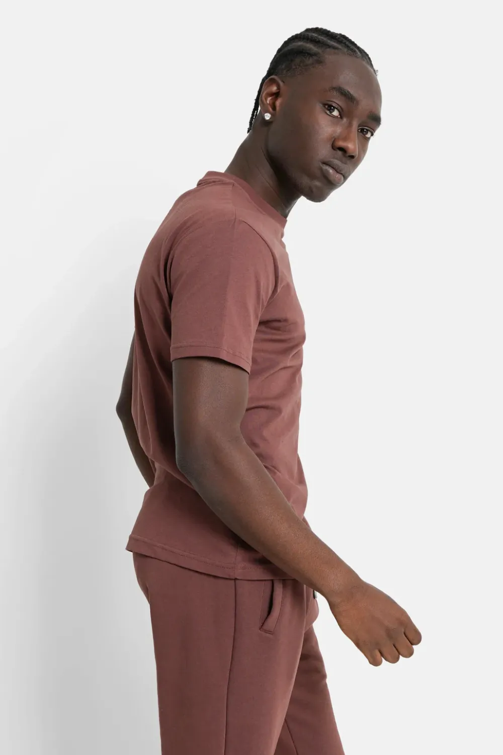 tshirt_soft_logo_brode_marron_3.webp Homme Sixth June Hauts | T-Shirt Soft Logo Brode Marron