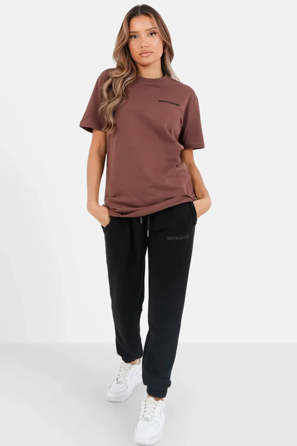 tshirt_soft_logo_brode_marron_5.webp Homme Sixth June Hauts | T-Shirt Soft Logo Brode Marron