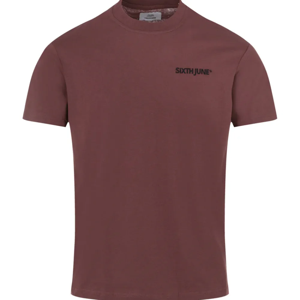 tshirt_soft_logo_brode_marron_7.webp Homme Sixth June Hauts | T-Shirt Soft Logo Brode Marron