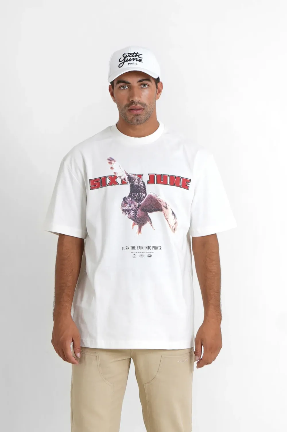 Homme Sixth June Hauts | T-Shirt Vintage Eagle Blanc Casse