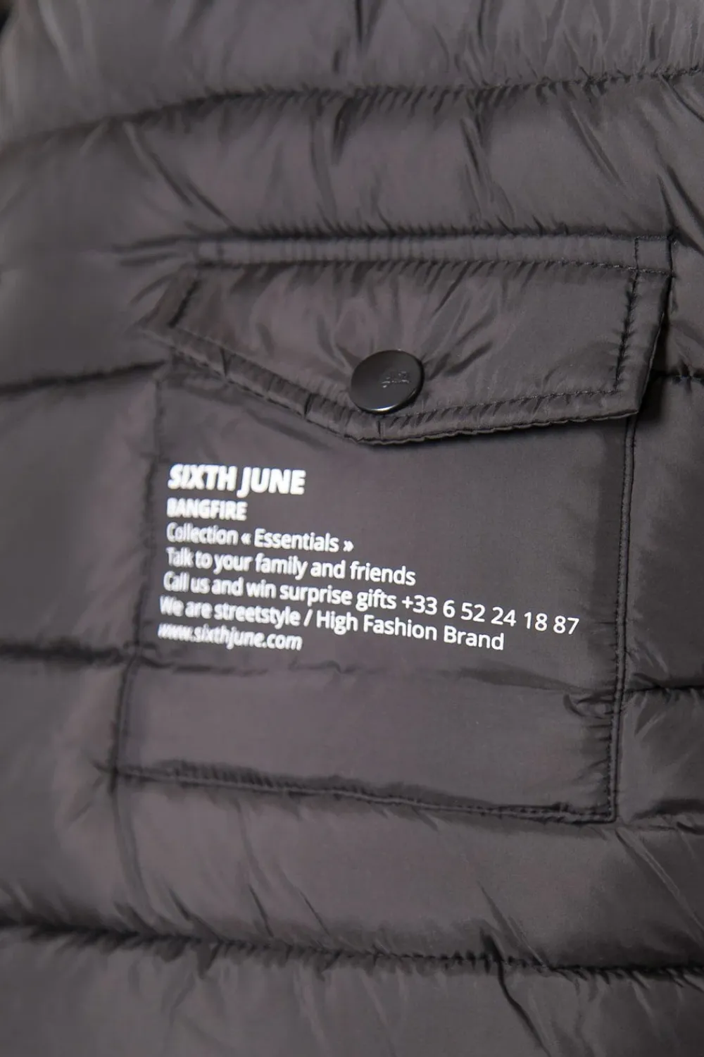 veste_bangfire_matelassee_sans_manches_noir_4.webp Homme Sixth June Manteaux | Veste Bangfire Matelassee Sans Manches Noir