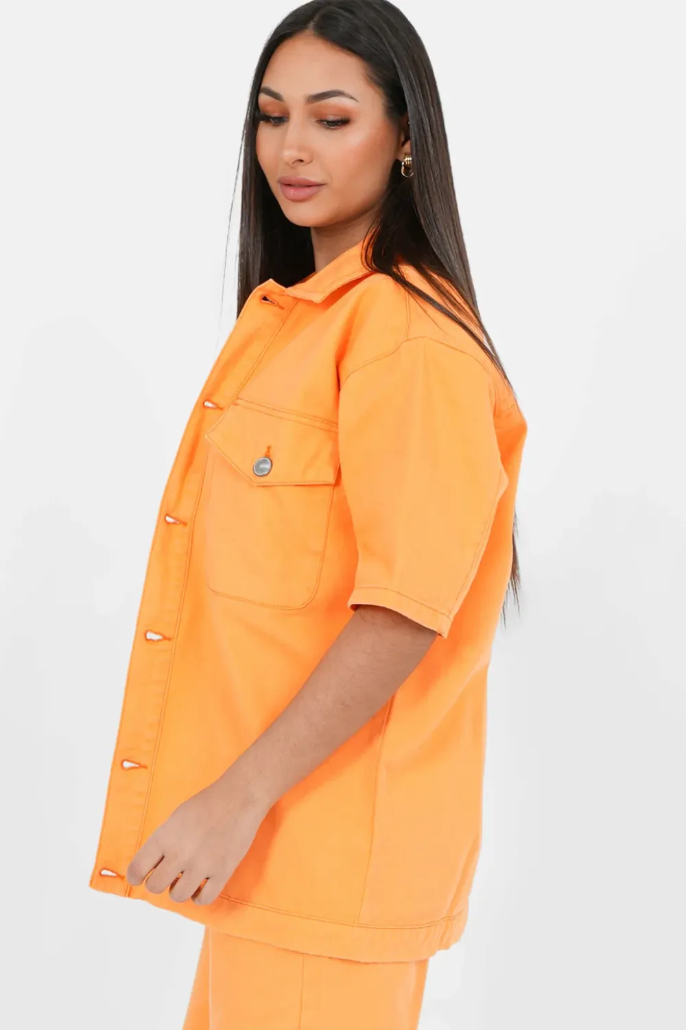 veste_brode_oversize_orange_3.webp Femme Sixth June Manteaux | Veste Brode Oversize Orange
