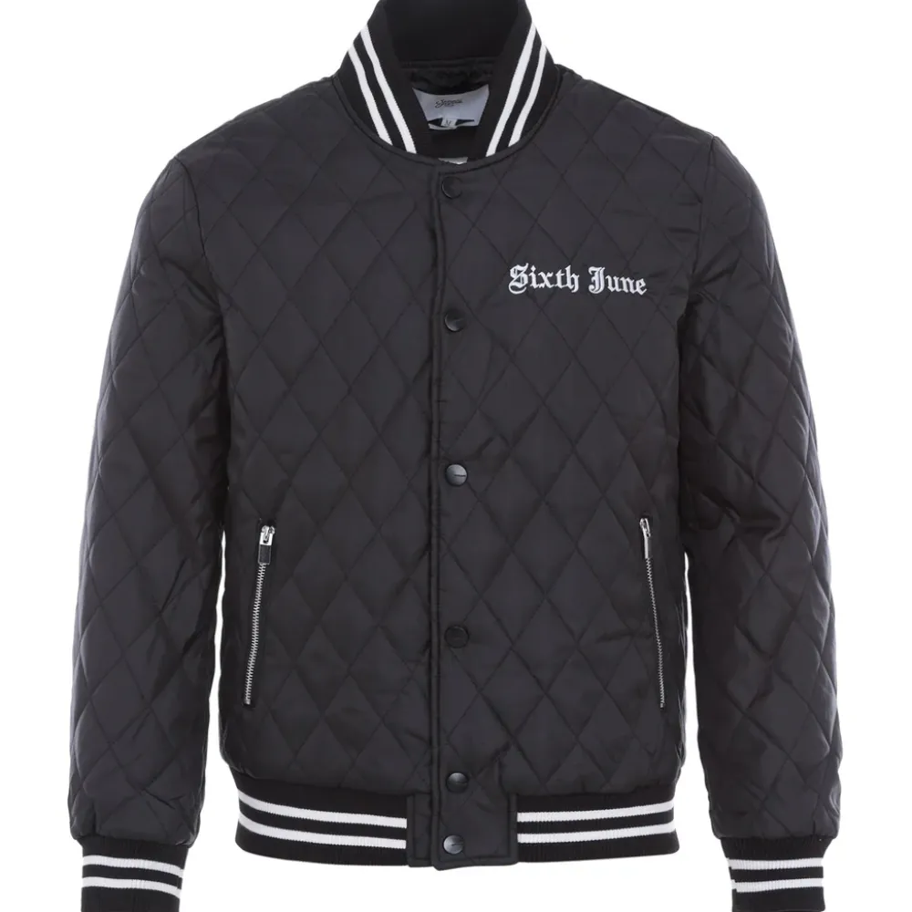 veste_matelassee_broderie_noir_5.webp Homme Sixth June Manteaux | Veste Matelassee Broderie Noir