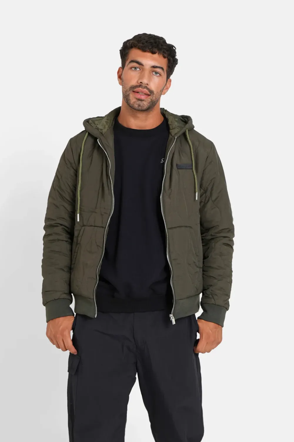 Homme Sixth June Manteaux | Veste Matelassee Wavy Vert Kaki