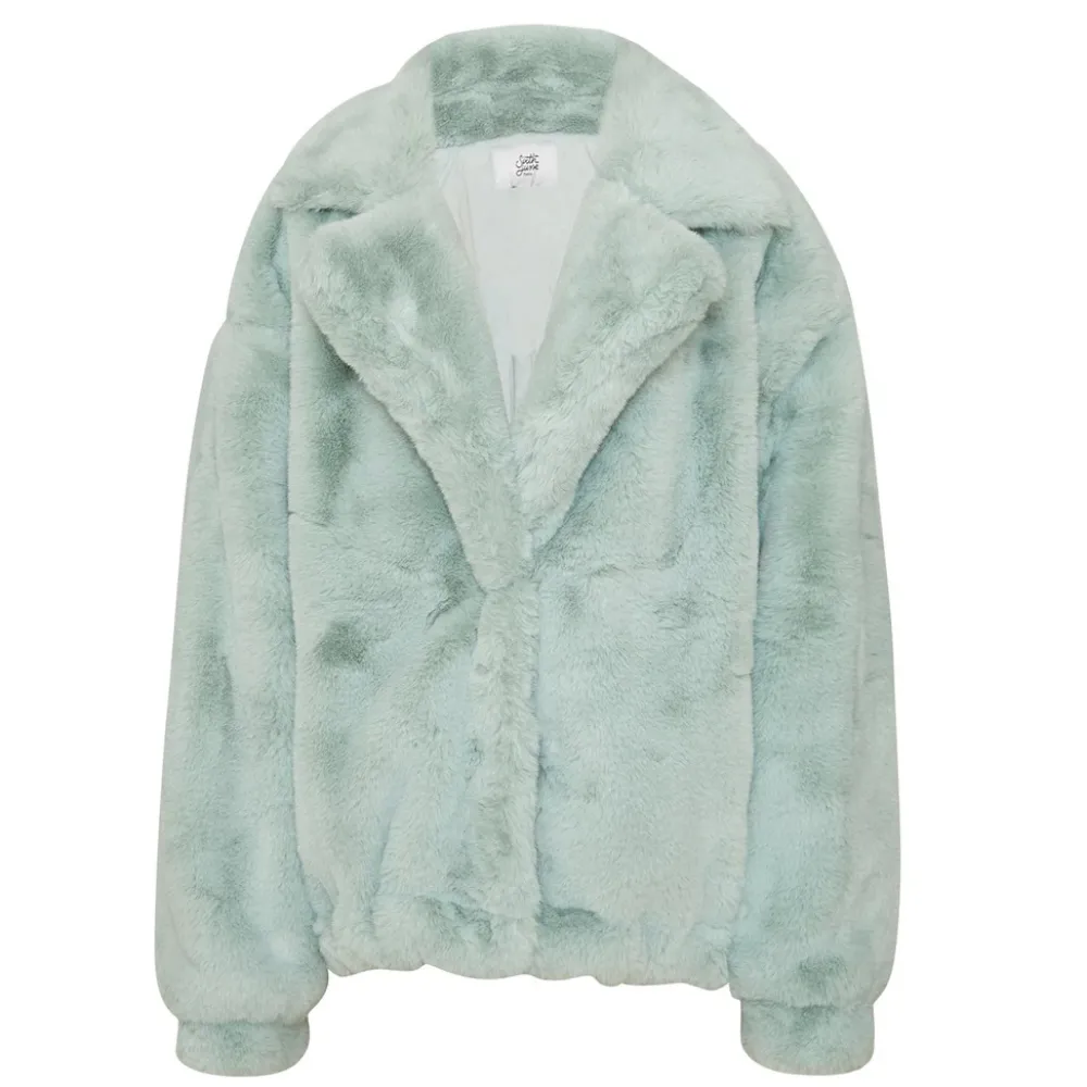 Femme Sixth June Manteaux | Veste Oversize Fourrure Vert Pastel