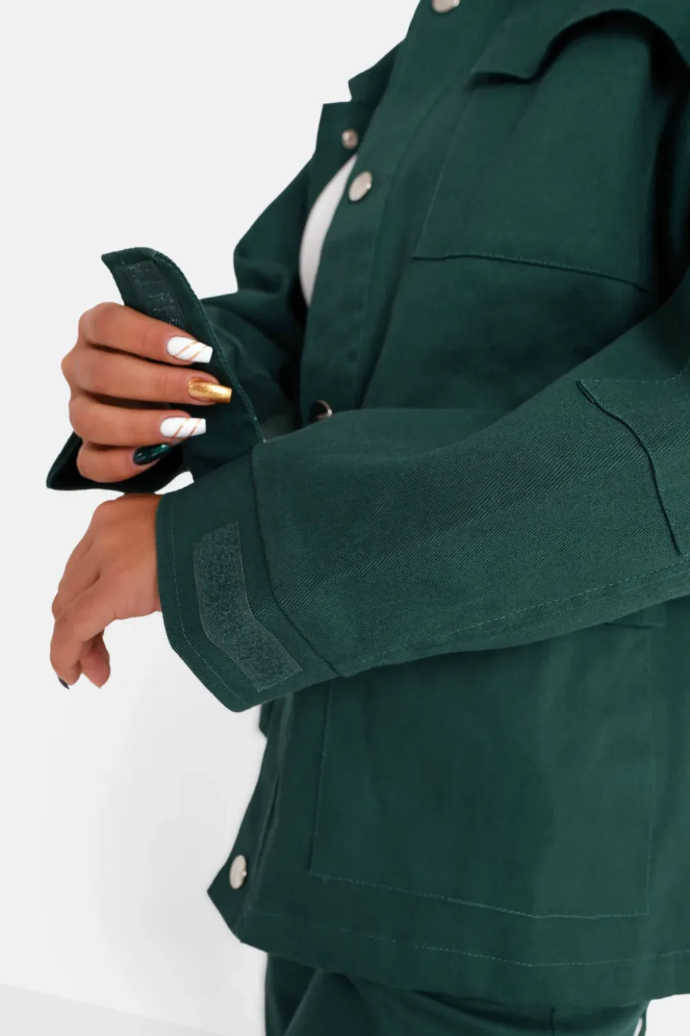 veste_poches_cargo_vert_fonce_2.webp Femme Sixth June Manteaux | Veste Poches Cargo Vert Fonce