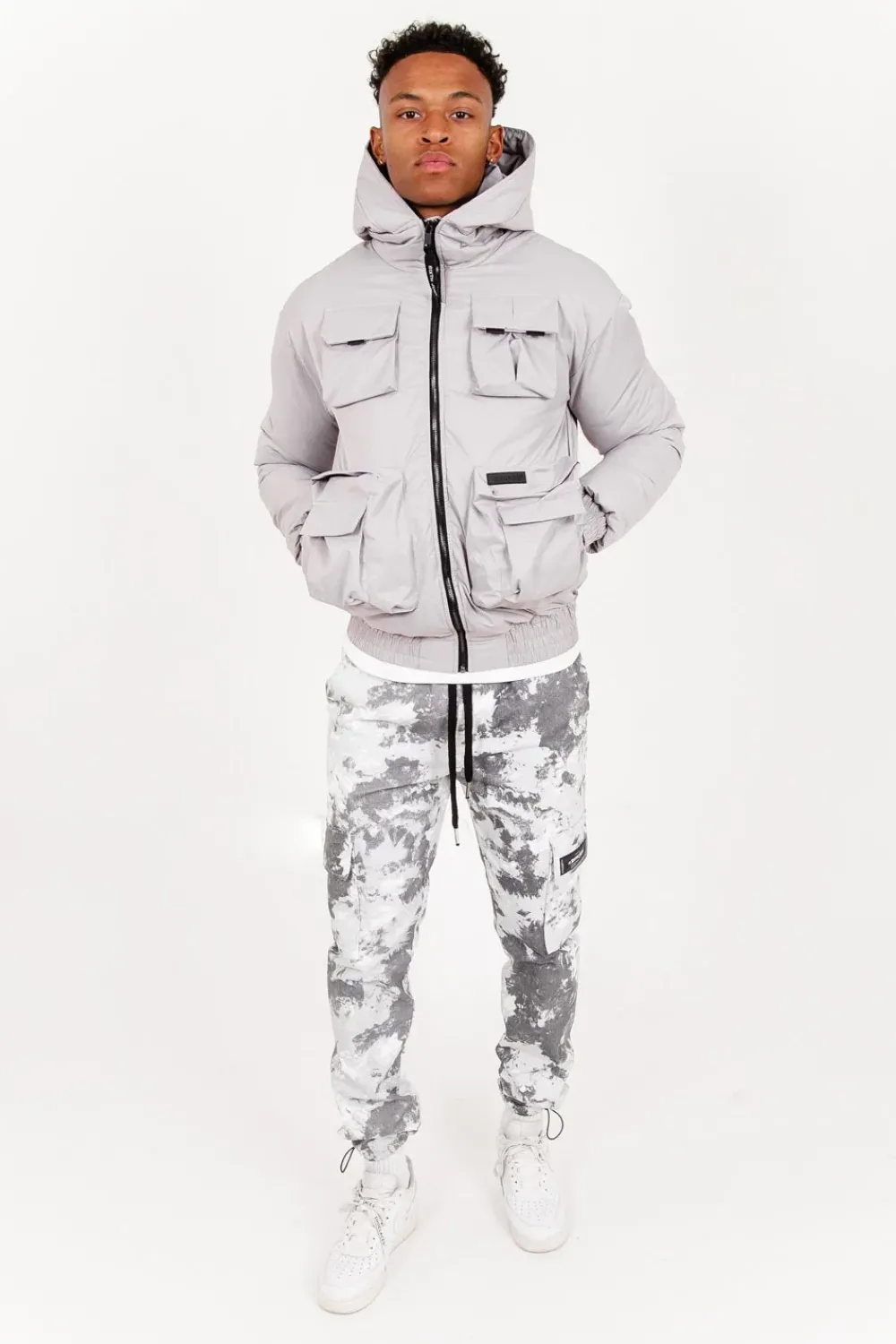 Homme Sixth June Manteaux | Veste Poches Tactiques Gris