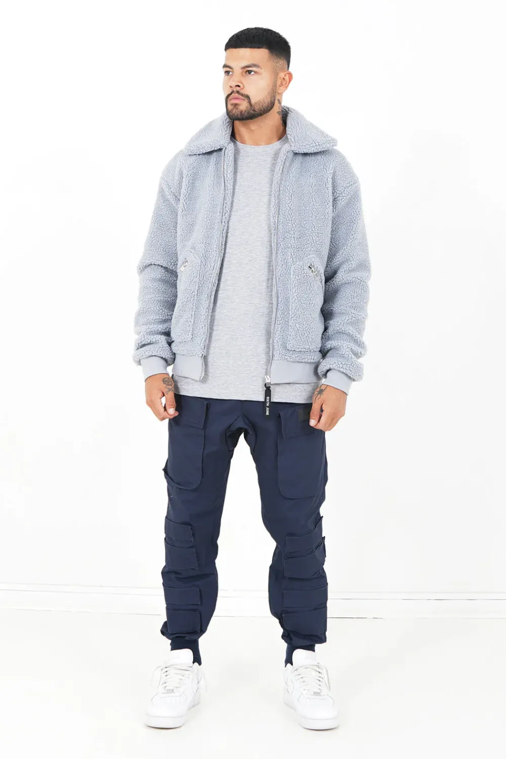 Homme Sixth June Manteaux | Veste Sherpa Cosy Gris